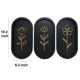 3 Piece Wooden Floral Wall Art Set